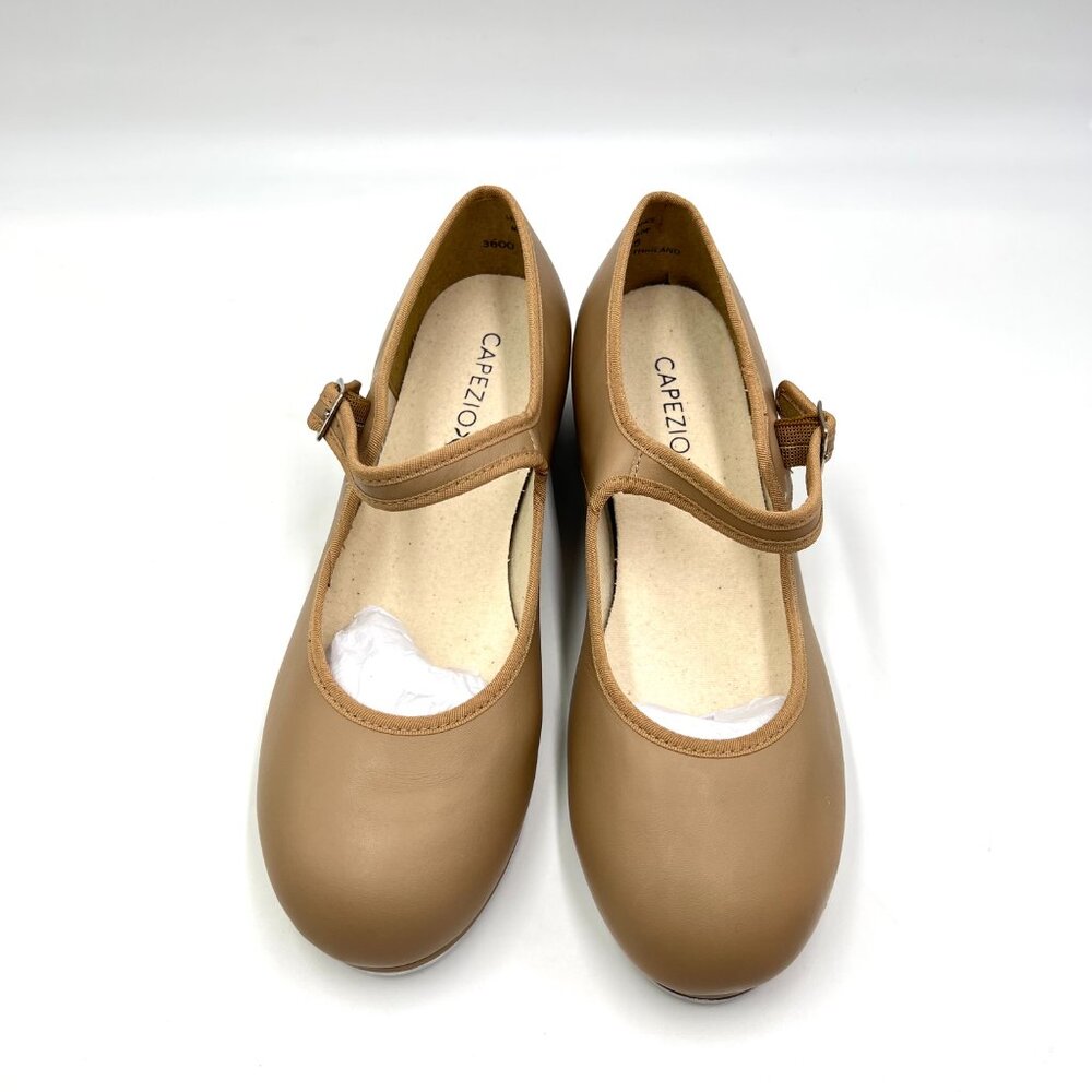 Capezio Womensā Size 7 7M 3800 Mary Jane Caramel Tan Buckled Dance Tap Shoes - Picture 2 of 12